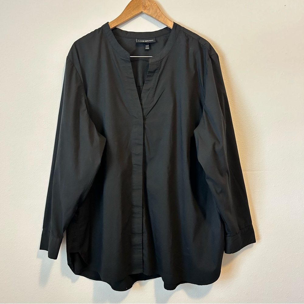 Lane Bryant 26/28 Women’s Black Tunic Long Sleeve Blouse Top